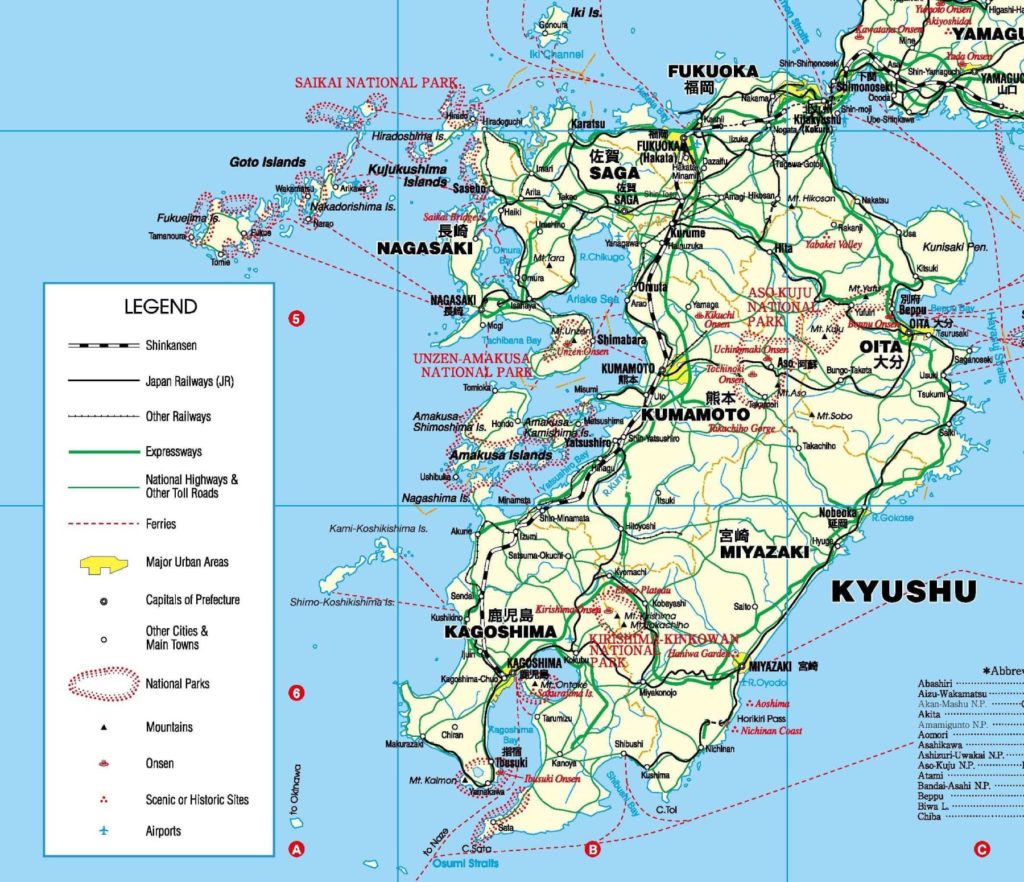 Carte de Kyushu